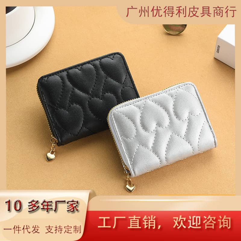 2025 Love Card Bag Girls Korean Ins Id Bag High-Looking Anti-Degaussing Sweet Multi-Card Slot Coin Purse