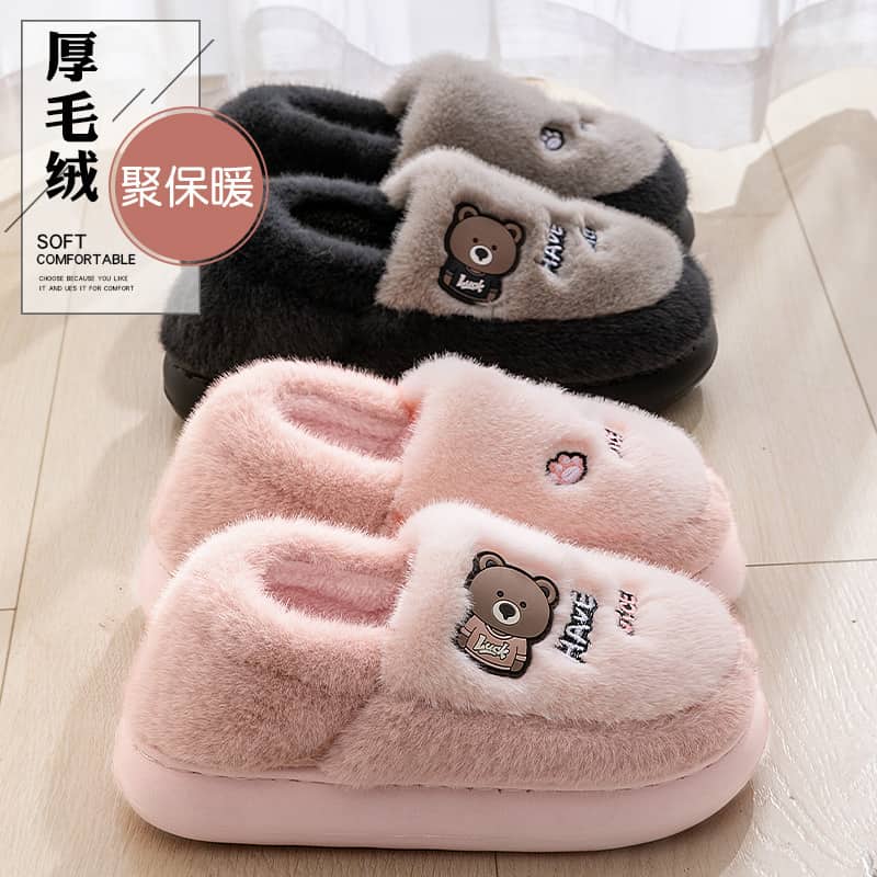 Cotton Slippers for Women 2025 Winter New Style Indoor and Outdoor Wear Non-Slip Fleece-Lined Warm Outer Wear Bag Heel Cotton Shoes for Women