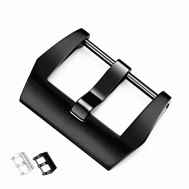 N Factory 316 Stainless Steel Watch Buckle 20 22 24 26mm Suitable for Panerai Genuine Leather Rubber Watch Strap Buckle Silver Black
