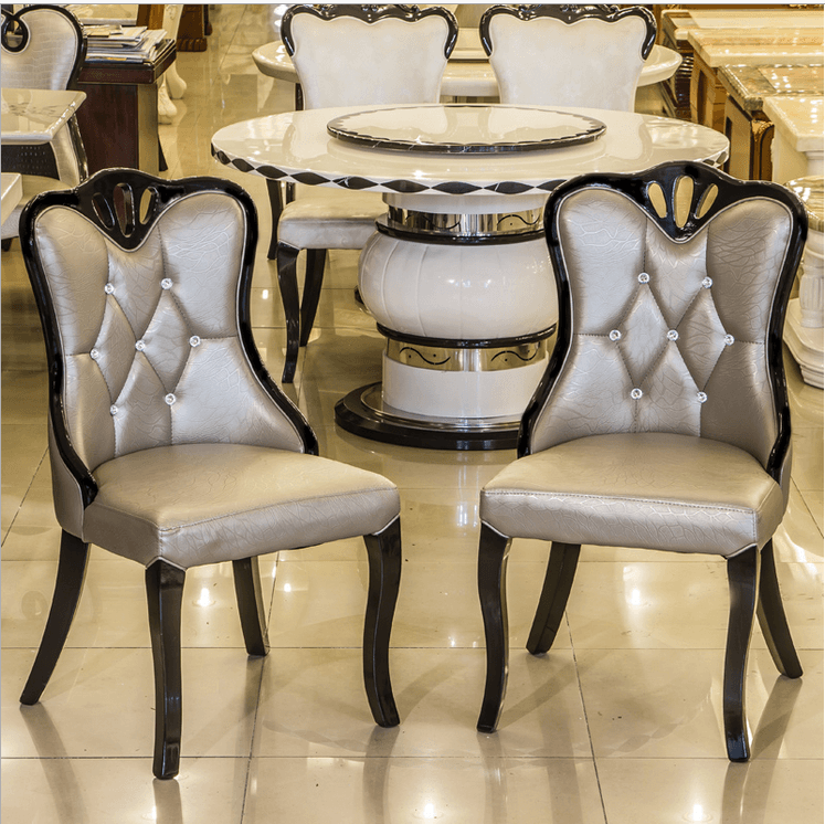 Korean-Style Solid Wood Dining Chair, Wedding Shop Chair, Fashionable Sales Office Solid Wood Pu Club Manicure Negotiation White Korean-Style Chair