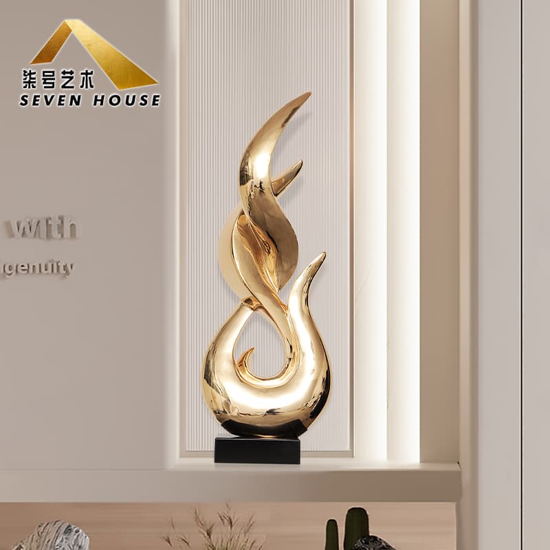 Accessible Luxury Fancy abstract electroplating porch decoration hotel decoration floor sculpture living room creative soft crafts
