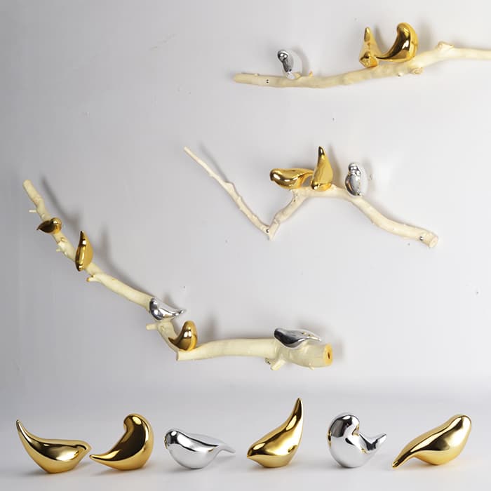 Branches and Birds Wall Decoration Electroplated Bird Living Room Sofa Background Wall Decoration Corridor Aisle Wall Decoration