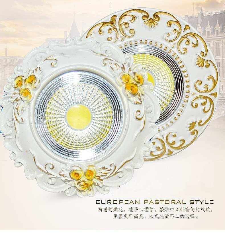 European-Style Downlight for Living Room, Led Bull's Eye Cat's Eye Hole Light, American-Style Recessed Corridor Bedroom 3W5W Creative Cob Spotlight