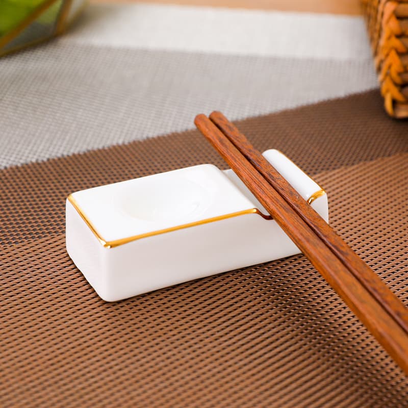 Bone China Chopstick Holder, Household Ceramic Chopstick Rest, Creative Spoon Rest, Creative Chopstick Pillow, Hotel Countertop Holder, White Spoon Rest