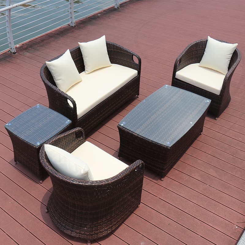 Balcony Table and Chairs, Coffee Table, Indoor Leisure, Outdoor Courtyard Rattan Chair Set, Furniture, Sunroom, Garden Rattan Sofa 