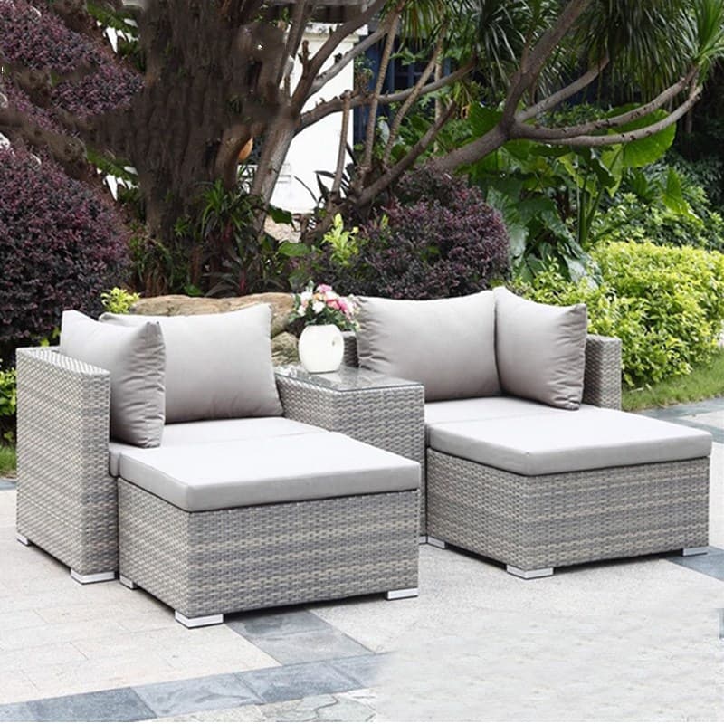 Outdoor PE rattan furniture hotel engineering outdoor commercial balcony rattan chair sofa Casual courtyard coffee table combination