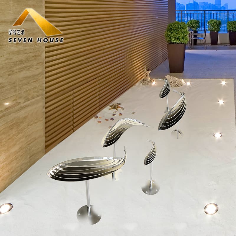 Stainless Steel Fish Sculpture Decoration Hotel Restaurant Creative Cut Out Metal Fish Outdoor Courtyard Pool Waterscape Decorations