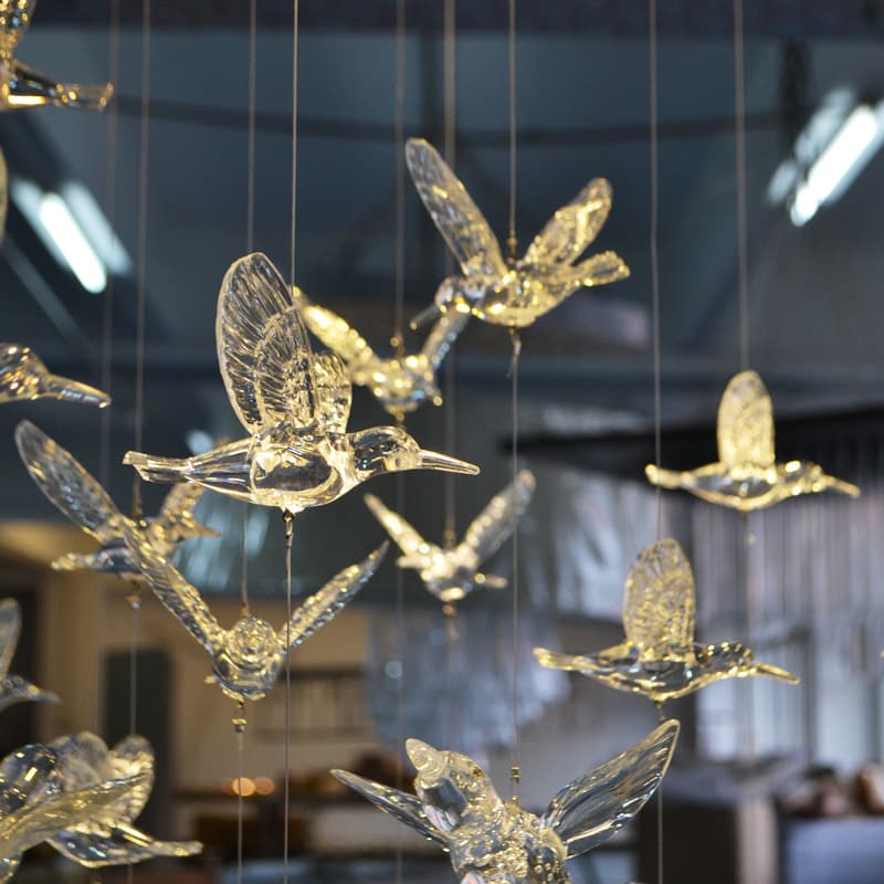 Wedding Transparent Bird Large Wedding Window Crystal Hummingbird Ceiling Hanging Decoration Acrylic Flying Bird 