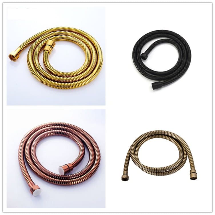 Yjb Gold Shower Hose 1.5m Anti-Tangle Stainless Steel Shower Head Connection Pipe High Temperature Resistant Handheld Shower Accessories