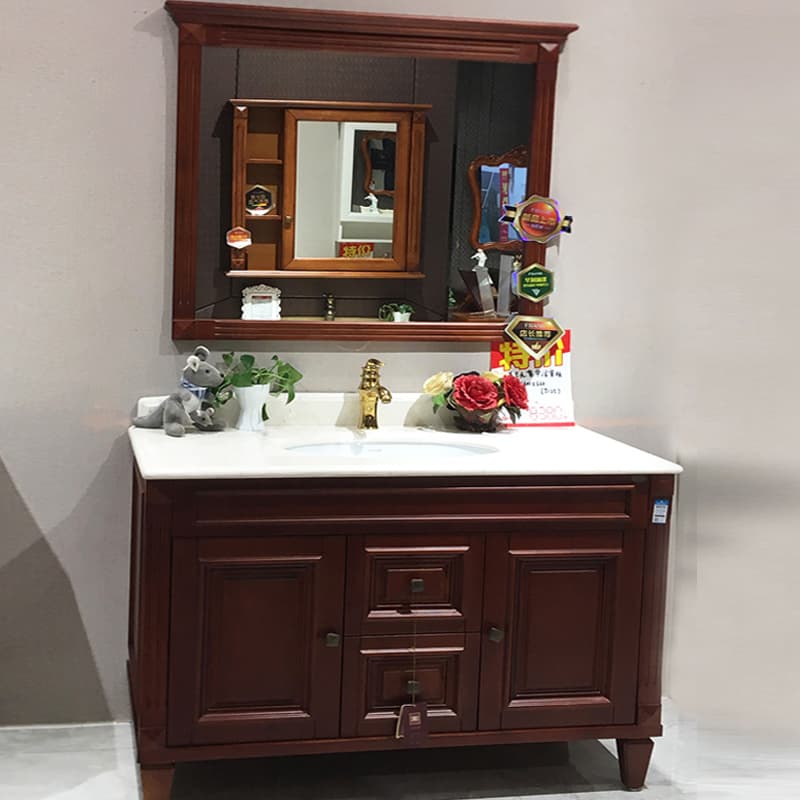 Minimalist Modern American Bathroom Cabinet Combination Floor-type Solid Wood Oak Toilet Wash Table Wash-washing Basin Cabinet