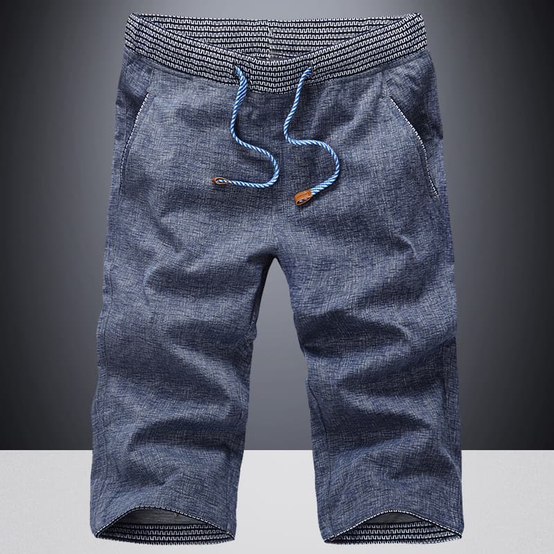 Men's Casual Pants, Summer Thin Cropped Pants, Stretchy Sports Mid-Length Pants, Slim Fit 7/8 Pants, Trendy Versatile Men's Shorts