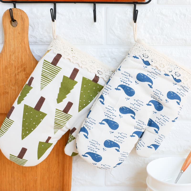 Microwave Oven Anti-Scalding Cover Kitchen Baking Insulation Gloves Thickened Oven Gloves Washable