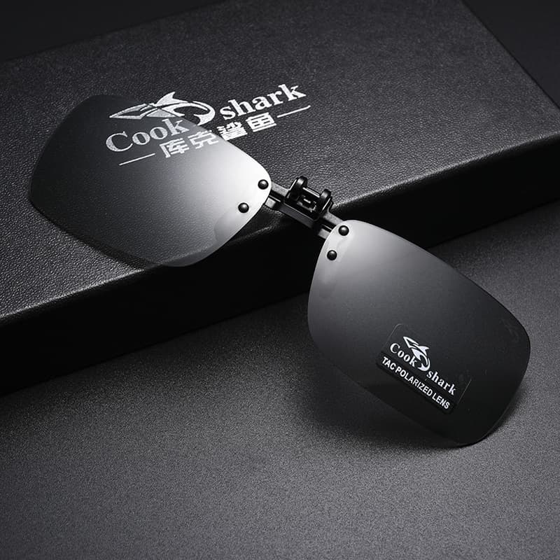 Cook Shark Clip-On Fishing Glasses for Spotting Floats, Men's Prescription Polarized Photochromic High-Definition Enhanced Vision for Spotting Fish Eyes