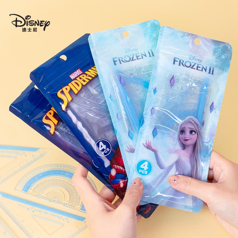 Disney Ruler Student Stationery Set Ruler Triangle Board Multifunctional Ruler Measuring Plastic Ruler Marvel Spider-Man Drawing Ruler Creative Long Ruler Scale Ruler