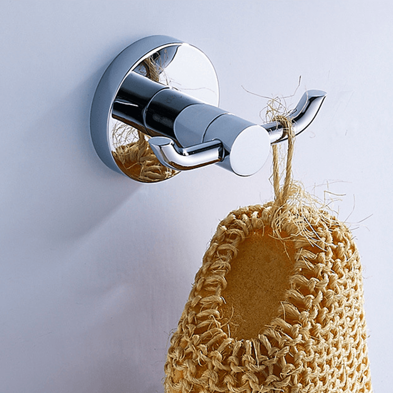 German All-Copper Coat Hook for Bathroom and Kitchen, Single Hook for Hotel Bathroom, Towel Double Hook, No Drilling Required