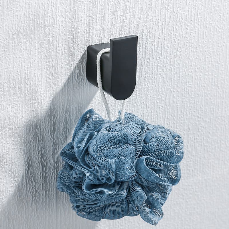 Modern Black Stainless Steel Coat Hooks Kitchen Row Hooks Bathroom Hooks Dressing Room Wall-Mounted Towel Hooks