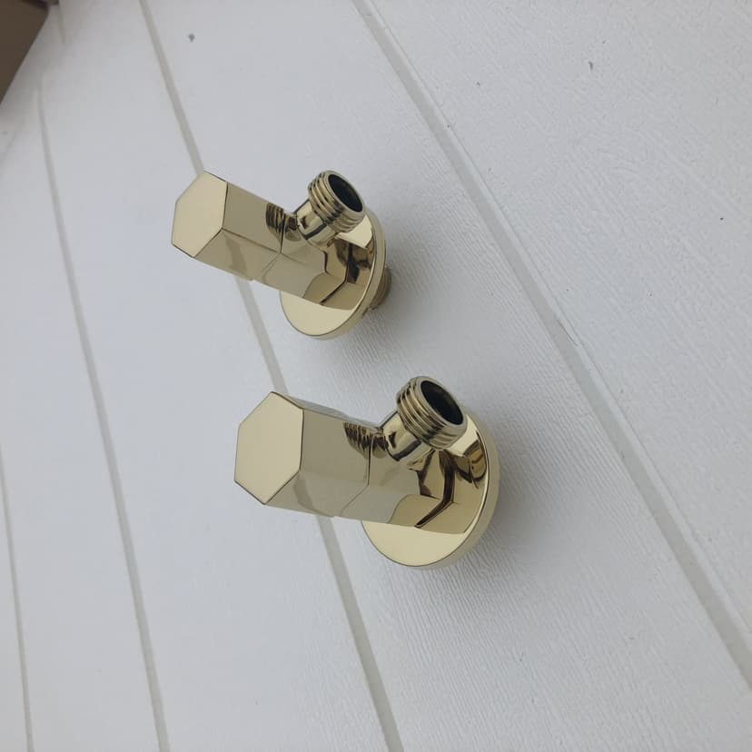 Modern All-Copper Hexagonal Valve for Bathroom Toilet Water Heater Kitchen Faucet Hot and Cold Triangle Valve Gold Water Stop Valve