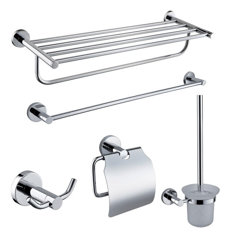 Bathroom Stainless Steel Towel Rack, Single Rod Toilet Brush Towel Ring, Punch-Free Double Rod Simple Roll Paper Tissue Holder
