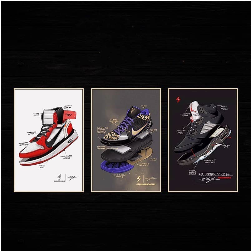 Shoe Structure Decorative Painting aj Joint offwhite Poster Hanging Painting Shoe Store Clothing Store Studio Trendy Mural