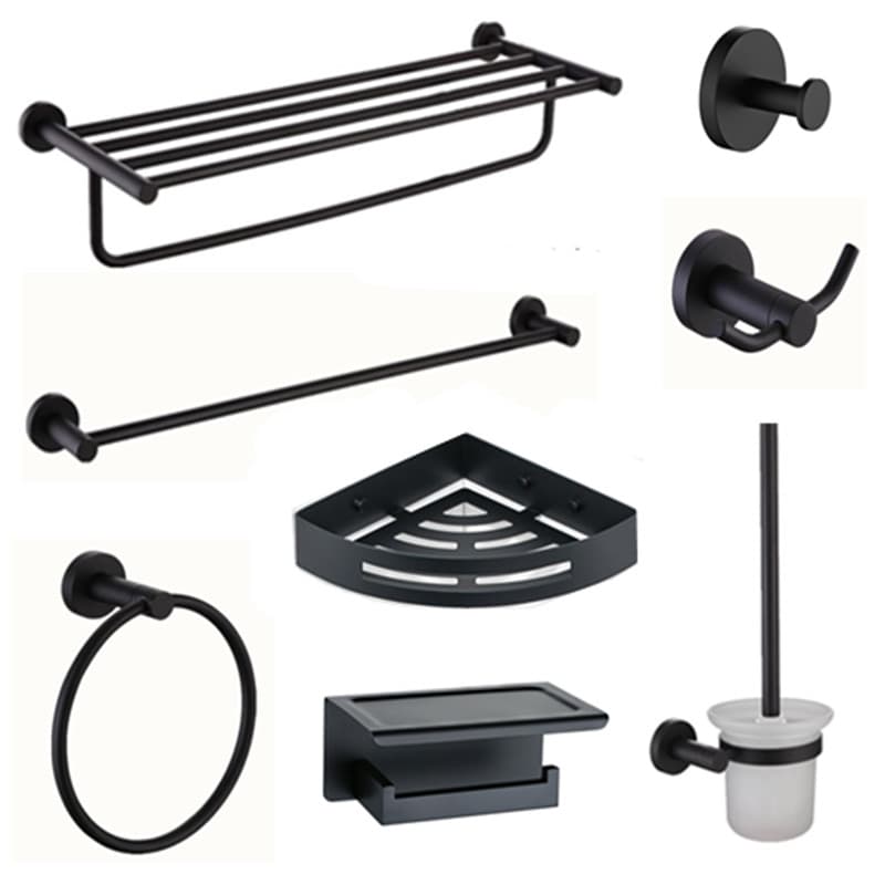 Bathroom Towel Rack 304 Stainless Steel Black Towel Rack Bathroom Storage Rack Hardware Accessories Set Paper Towel Holder