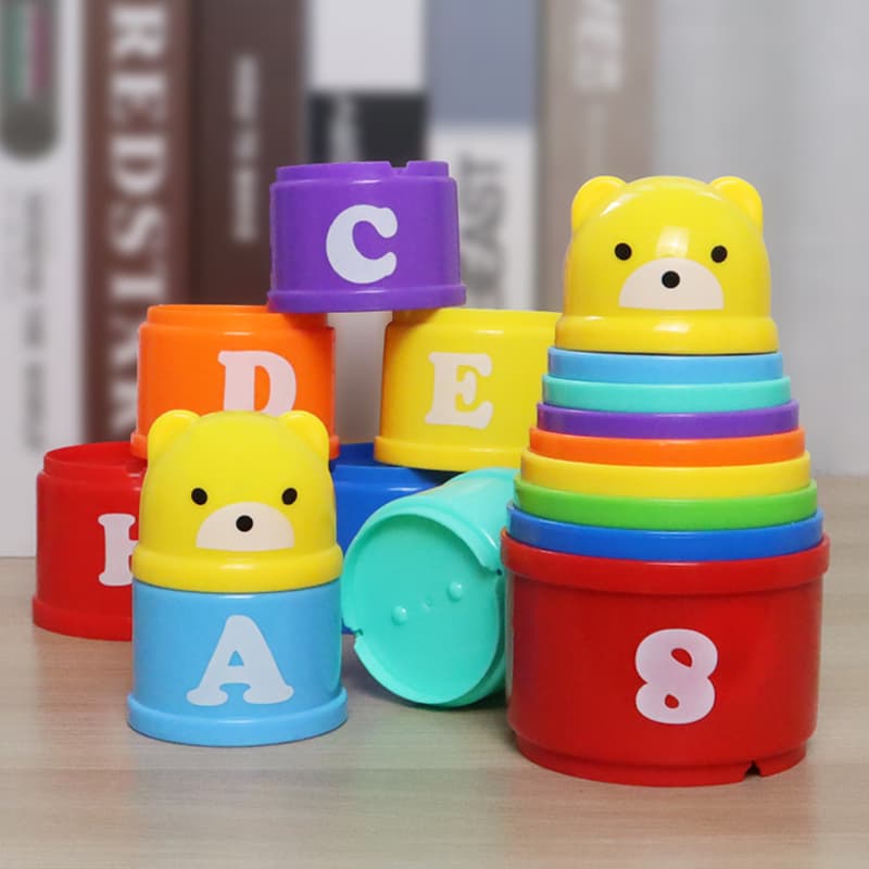 Stacking Lele Baby Toys Stacking Cup Early Education Educational Puzzle Baby Stacking kids Matching Toys 1-3 Years Old Boys and Girls