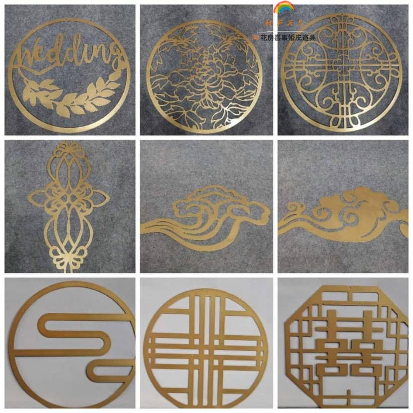 New arrival New Chinese Wedding Props Golden Ceiling Decoration Red Double Happy Words Concenter Circle Pendant Wedding Props