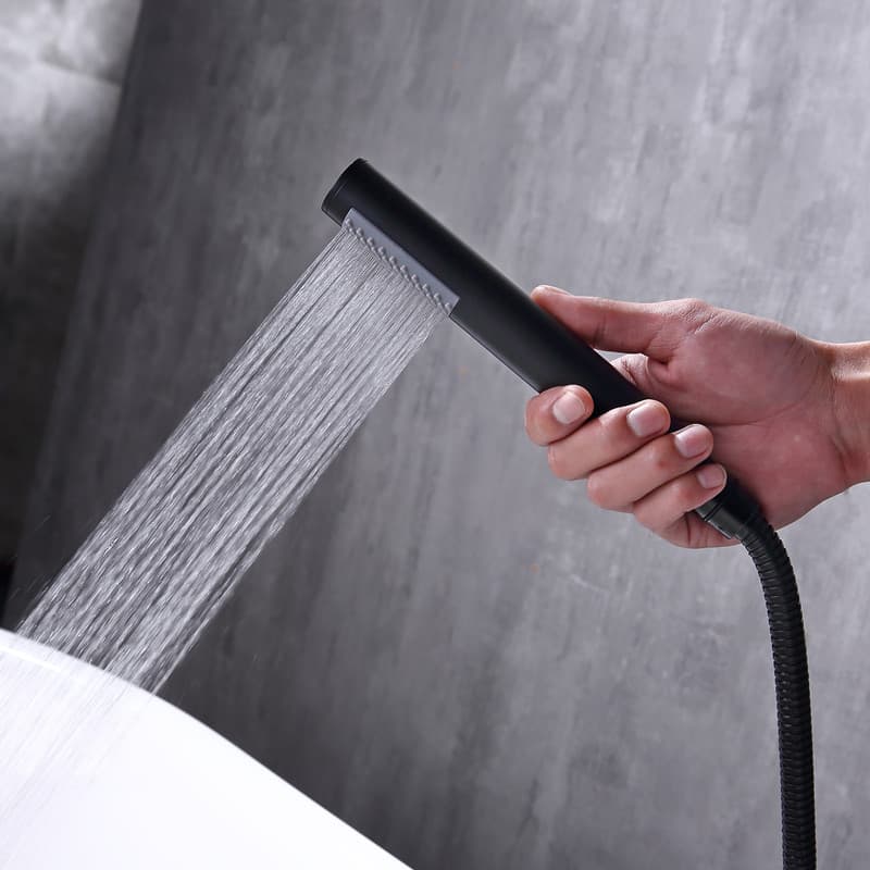 All-Copper Handheld Showerhead with Pressure Booster for Home Bathroom, Universal Black Water Pipe Showerhead