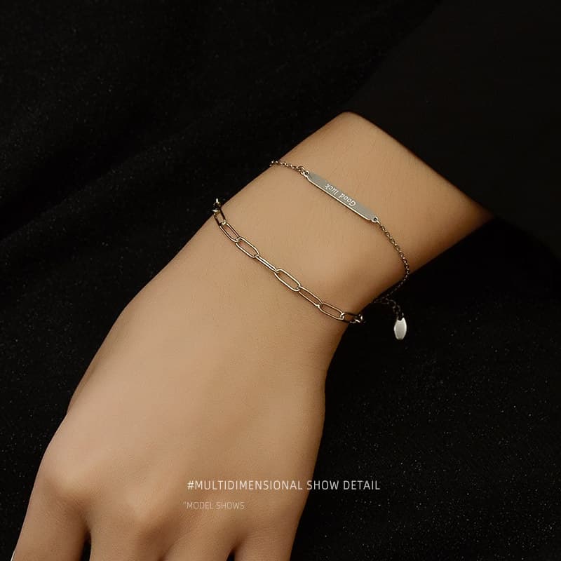 French Design Double-Layer Long Chain Versatile Chain Bracelet with Thoughtful Design, Jewelry, Qixi Festival Bracelet, Creative and Elegant