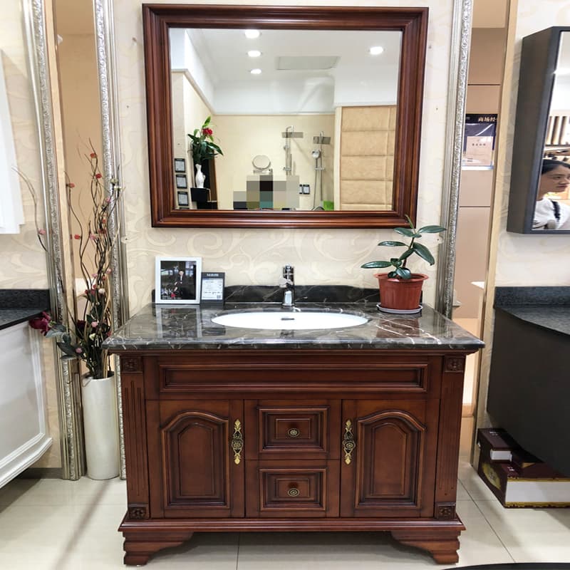 American Bathroom Cabinet Floor-Standing Oak Bathroom Cabinet Washbasin Washbasin Cabinet Combination Bathroom Integral Washstand