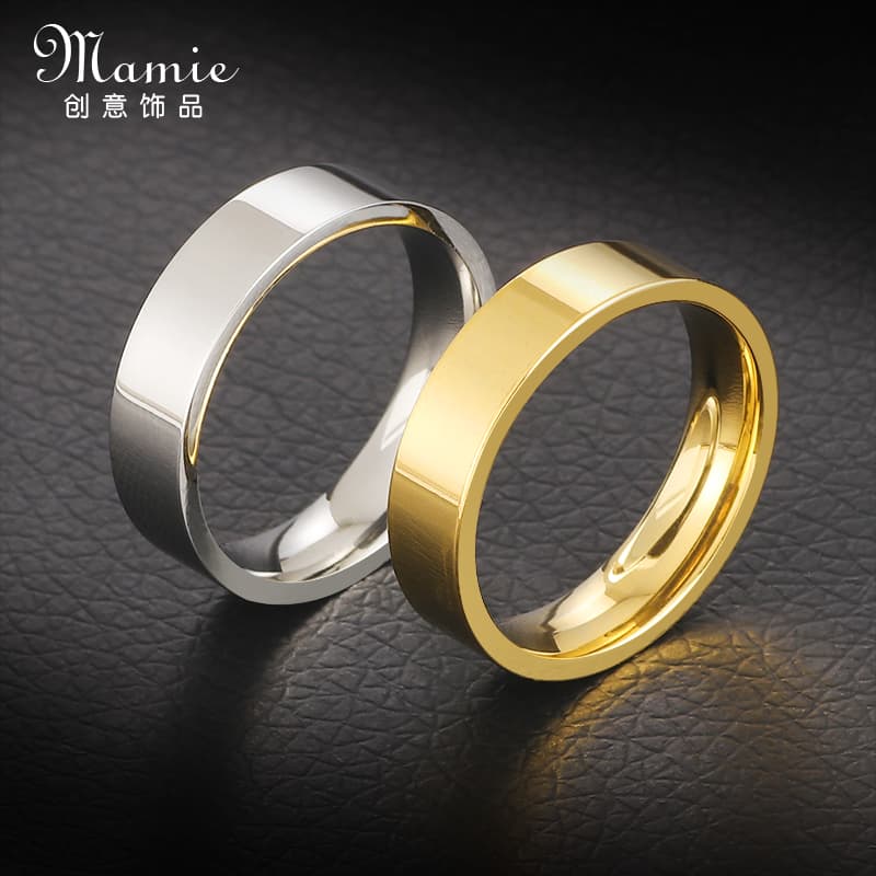 Trendy Minimalist Plain Edge Smooth Ring for Men and Women, Non-Fading, Niche High-End Style, ins Style Titanium Steel Index Finger Ring