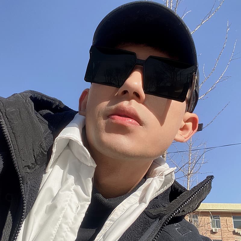 Men's Oversized Frame Sunglasses That Make the Face Look Smaller, Korean Style Trendy Driver's Driving Sunglasses, Women's Trendy Polarized Anti-Uv Glasses