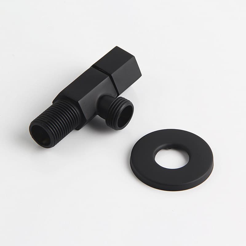 German All-Copper Thickened Triangle Valve Switch Toilet Inlet and Outlet Valve Hot and Cold Water Faucet Angle Valve Black Angle Valve