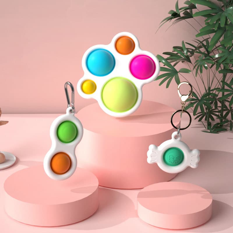 Mini Keychain Baby Hand Press Board Educational Toy Practice Finger Fine Movement Bubble Board Rodent Killer Pioneer