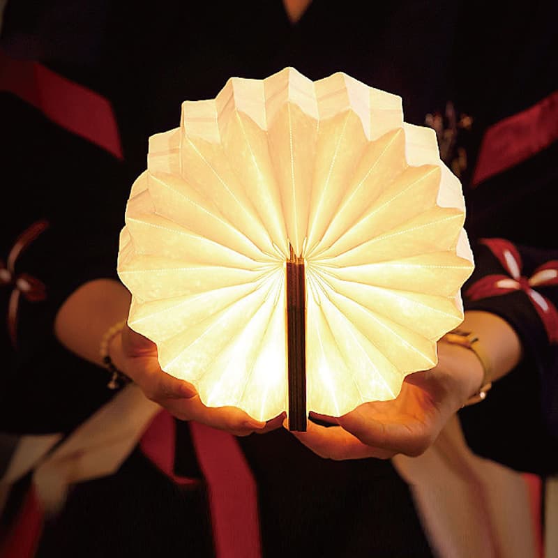 Creative Accordion Lamp, Flip Book Lamp, Glowing Book Lamp, Bedroom Bedside Lamp, USB Rechargeable Night Light Gift