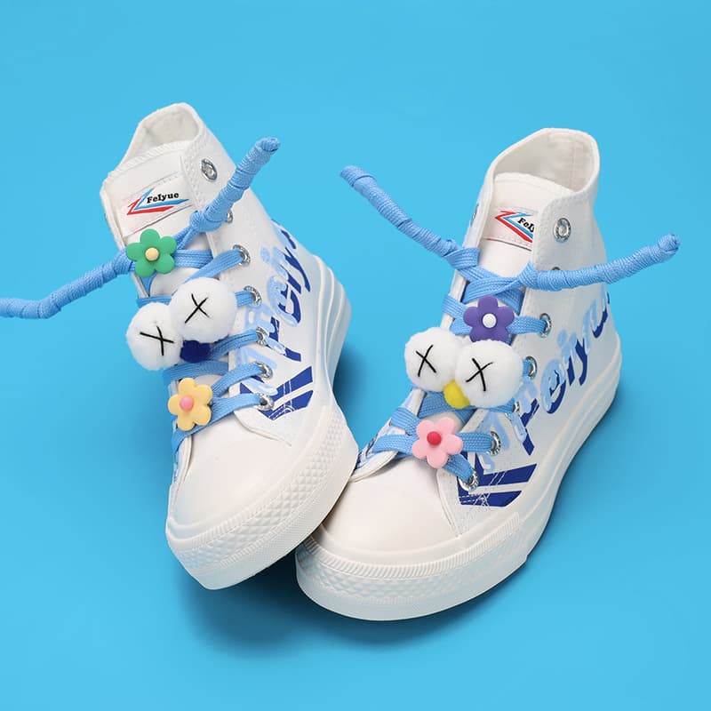 [Order with Matching Items ] Cute Shoelace Charms, Colorful Flower Shoe Charms, Multi-Color Shoelace Clips, Eye-Shaped Shoe Charms