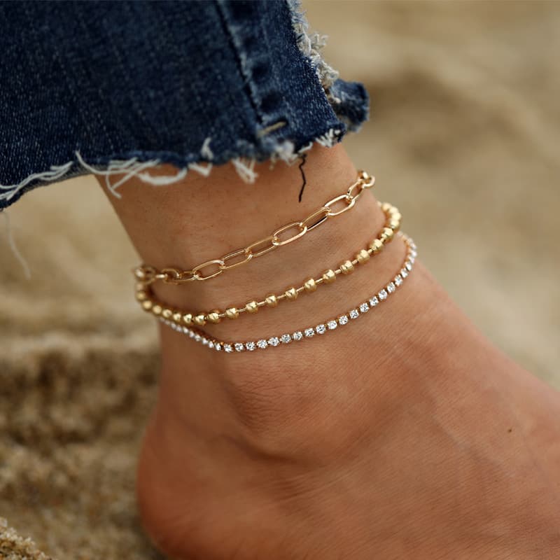 Bracelet Women Full Drill Multi-Layer Foot Chain Full Diamond Multi-Layer Anklet