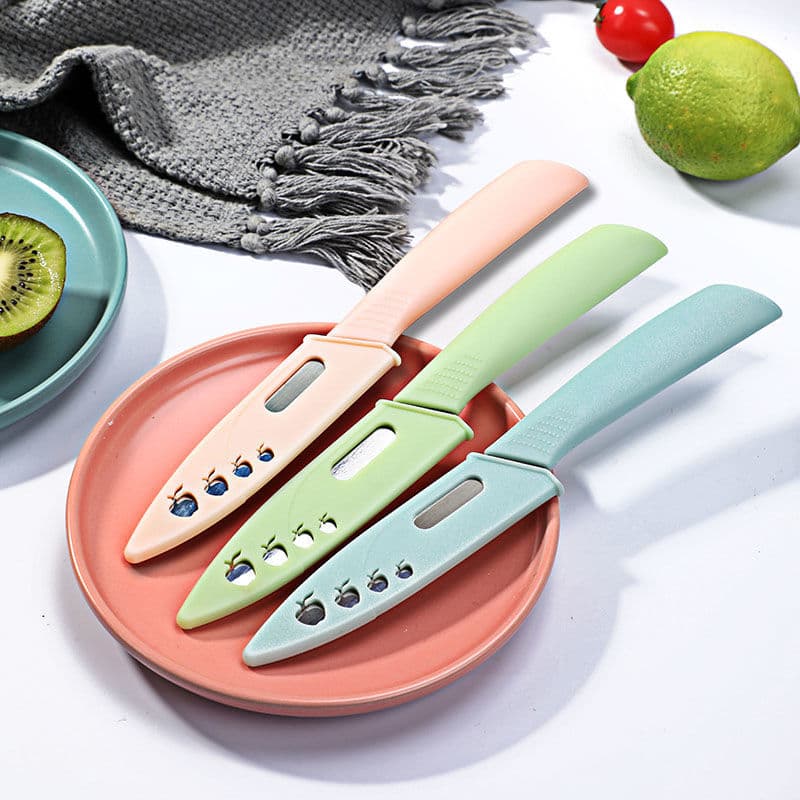 Fruit knife stainless steel For Home Peeler food supplement knife cutting fruit kitchen with knife cover small fresh portable knife