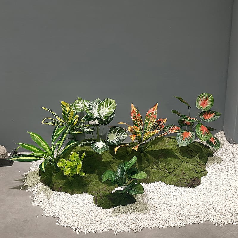 Artificial Small Plants for Indoor Landscaping, Garden-Style Green Plants, Living Room Tabletop Decoration, Home Landscaping Green Flower Ornaments