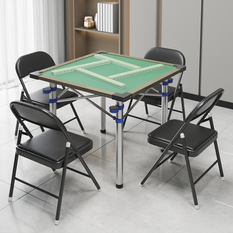 Folding Multifunctional Mahjong Table for Home Use, Simple Dormitory Chess and Card Table, Small Hand-Operated Retractable Mahjong Table