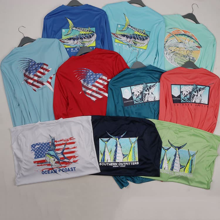 The Pattern Is Super Beautiful! Outdoor Sports and Leisure, Plus-Size, Quick-Drying, Soft, Sun-Protective, Long-Sleeved Fishing Clothing for Men