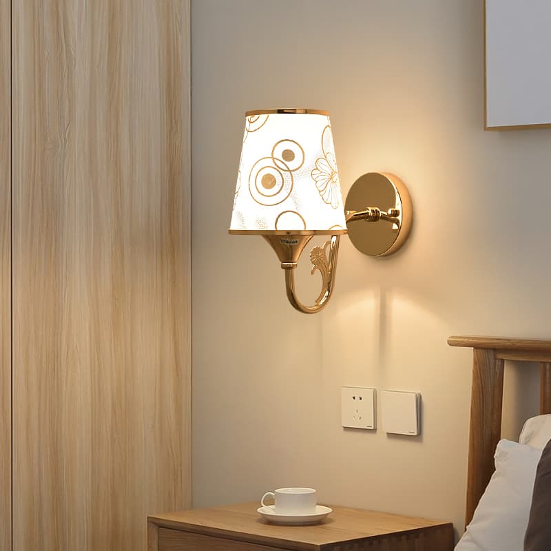 Wall Lamp Fabric Bedroom Bedside Lamp Simple Modern Staircase Corridor Nordic Creative Hotel Single-Head Wall Hanging Lamp