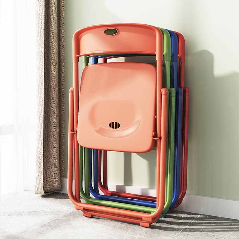 Folding Chair, Household Plastic Dormitory Chair, Stackable, Student Backrest Chair, Dormitory Office Stool, Portable Dining Chair