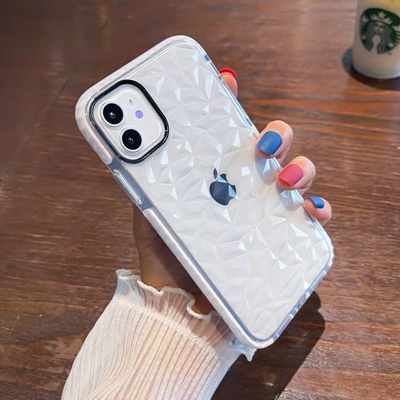 Qiao Jingjing's Same Phone Case for Apple 13 New Model iPhone 11 High-End Feel for Men and Women 13Pro Diamond Pattern Promax/X/Xs/Max/Xr/7 Dilireba 8Plus Transparent 12 Soft Silicone