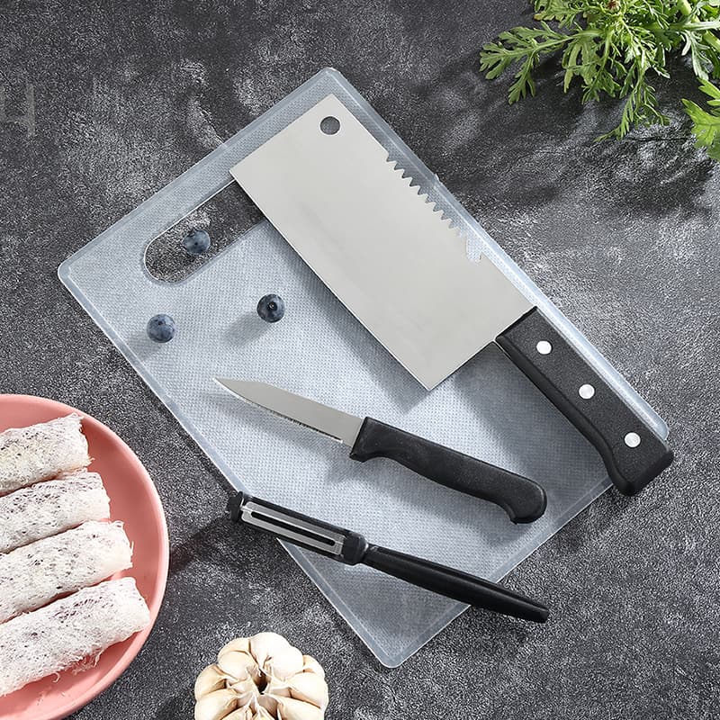 Stainless Steel Fruit Knife Set Knife Cutting Board Melon and Fruit Knife Portable Paring Knife Small Knife 4-Piece Set