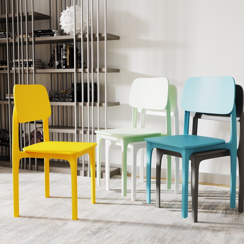 Stackable Plastic Chair for Outdoor Dining, Modern Simple Desk Chair for Home Use, Trendy ins Dining Table Stool with Backrest