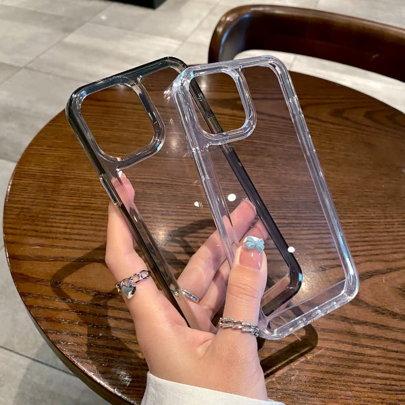 Transparent Acrylic Suitable for iPhone 13 Phone Cases, New Apple 13 Pro Max Lens Full Coverage, 12 Pro Max Anti-Drop, 11 Soft Edge, Xr/Xs Hard Bottom, 8 Plus Simple Protective Case, 7 for Men and Women