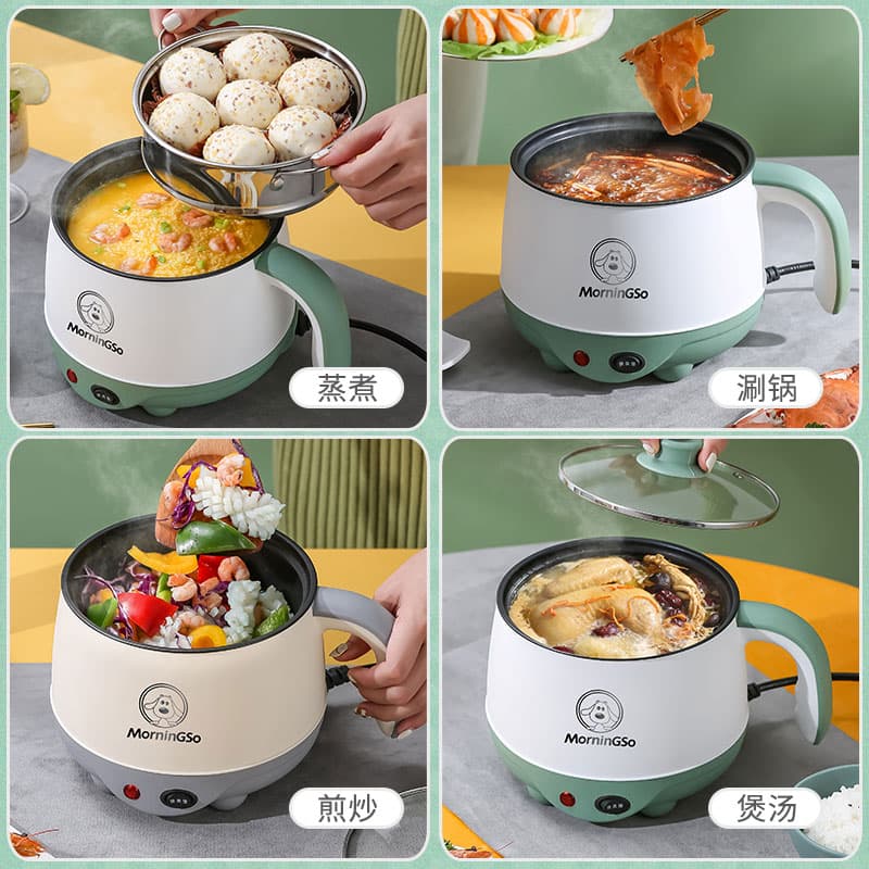 Small Electric Cooker for Dormitory Students, Household Use, Mini Multi-Functional Hot Pot for Cooking Noodles and Instant Noodles, Suitable for One Person