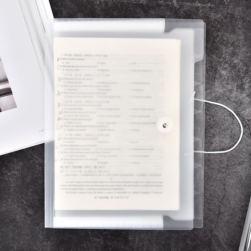 Simple A4 Binder with Accordion-Style Folder, Multi-Layer, Multi-Page, Transparent Insert Pages, Storage Book for Students, Exam Papers, Muji Style