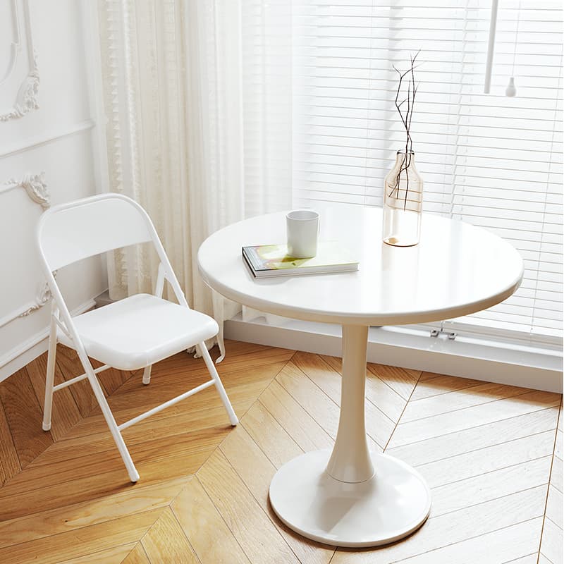 Round Table for Home Use, Tulip-Shaped Small Negotiation Table, 2022 New Model Round Dining Table, Trendy Balcony Coffee and Milk Tea Shop Table and Chairs