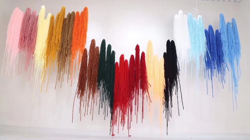 New Hotel Wedding Hall Window Yarn Hanging Decorations, Colorful Rope Wrapped Cotton String, Party Wedding Props, Stage